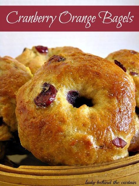  A bite of heaven, in the form of a Cranberry Orange Bagel.