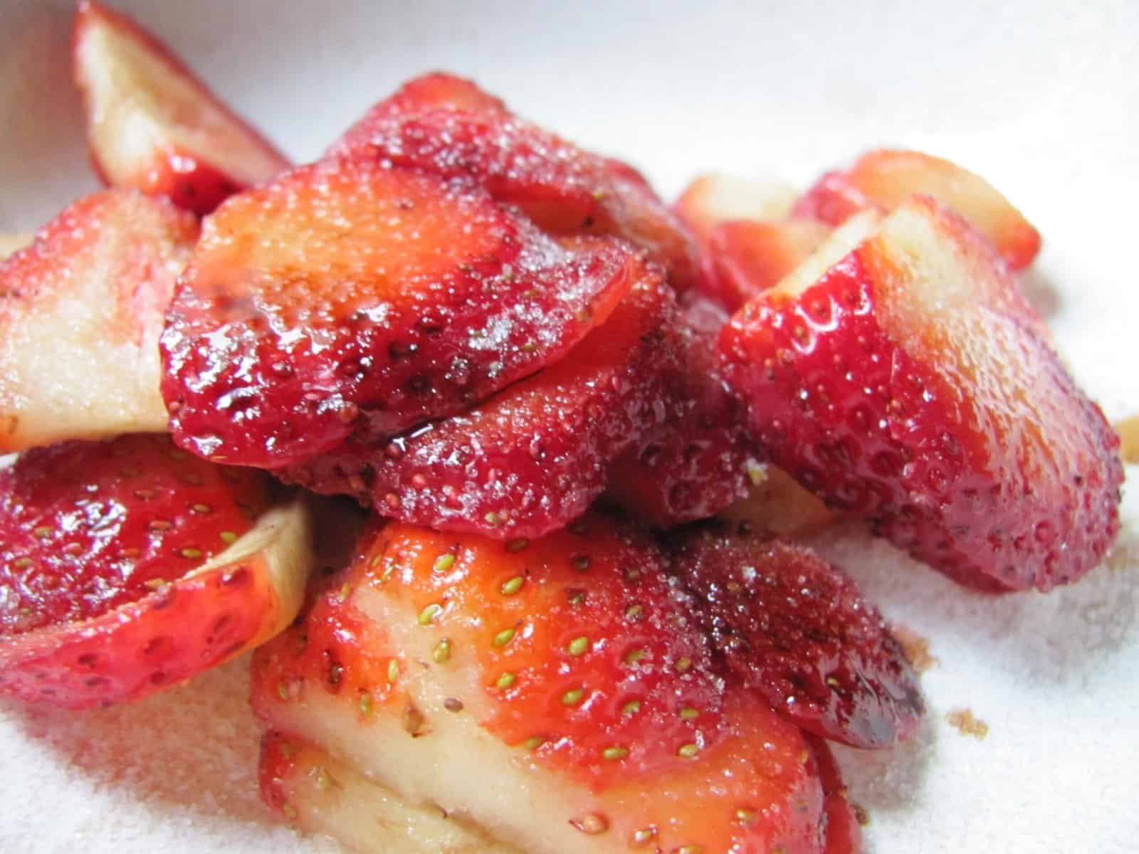  A splash of balsamic vinegar takes these strawberries to a whole new level.