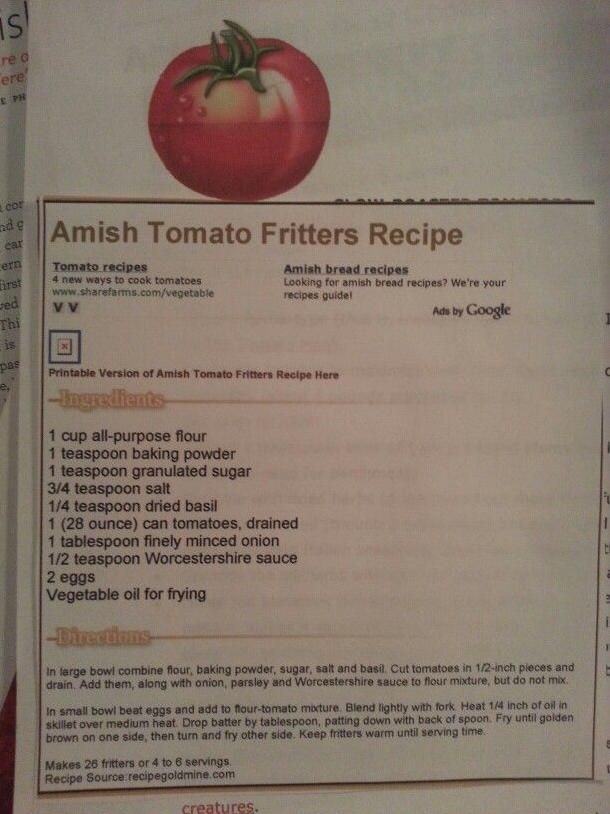 Amish Tomato Fritters