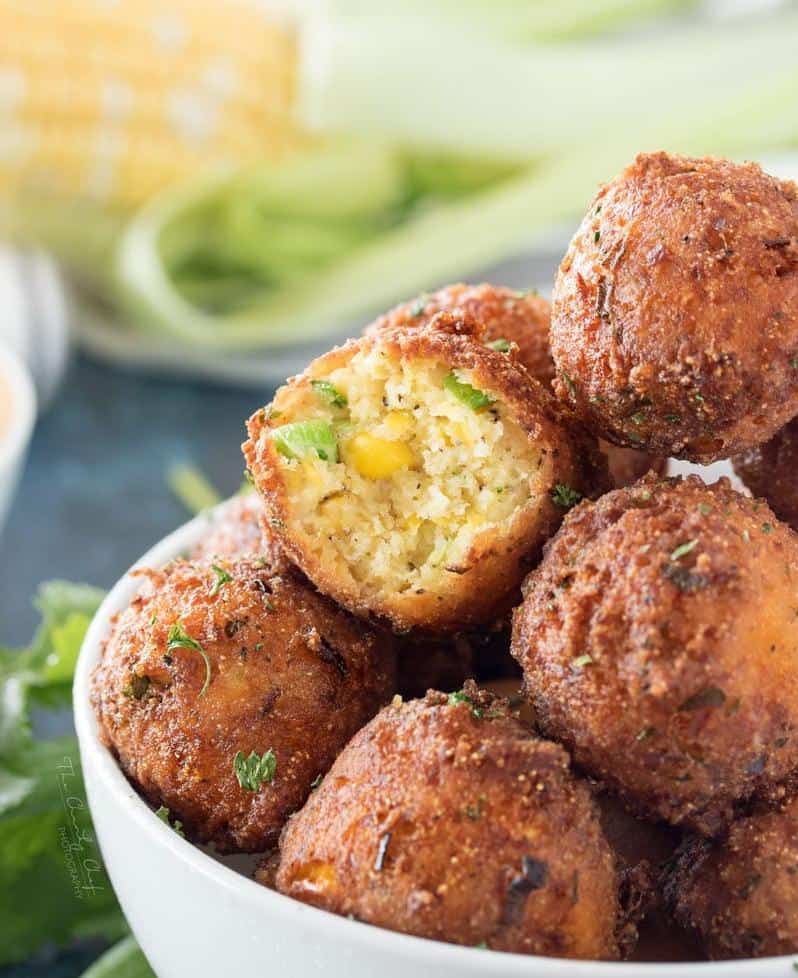 Bite into these fritters and taste the deliciousness of fresh corn kernels.