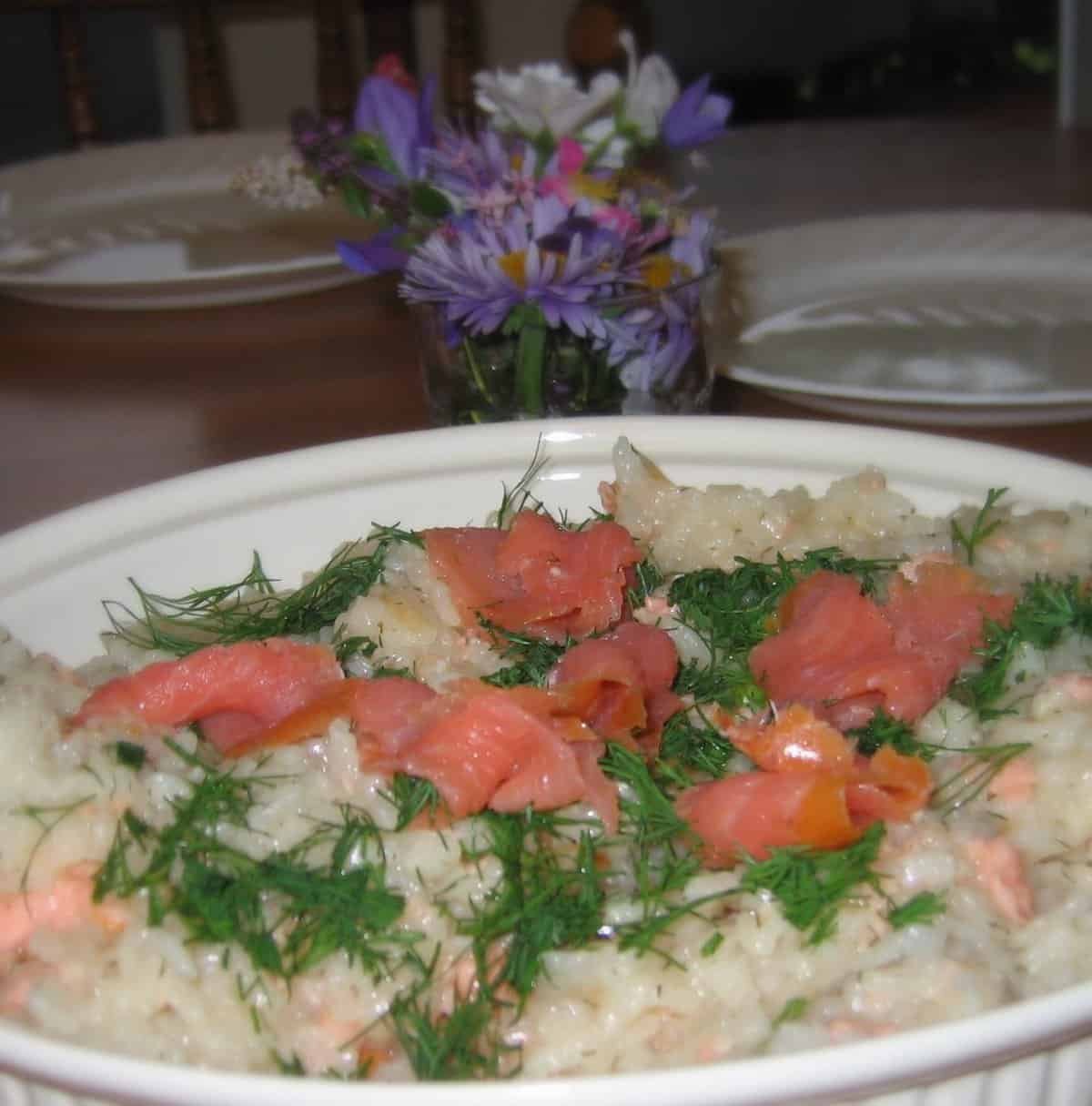 Cheat's Easy Salmon Risotto (Rice Cooker)