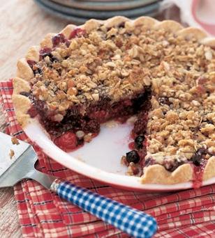 Cherry-Berry Streusel Pie