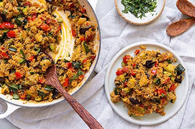  Couscous adds a nice texture and flavor to the dish.