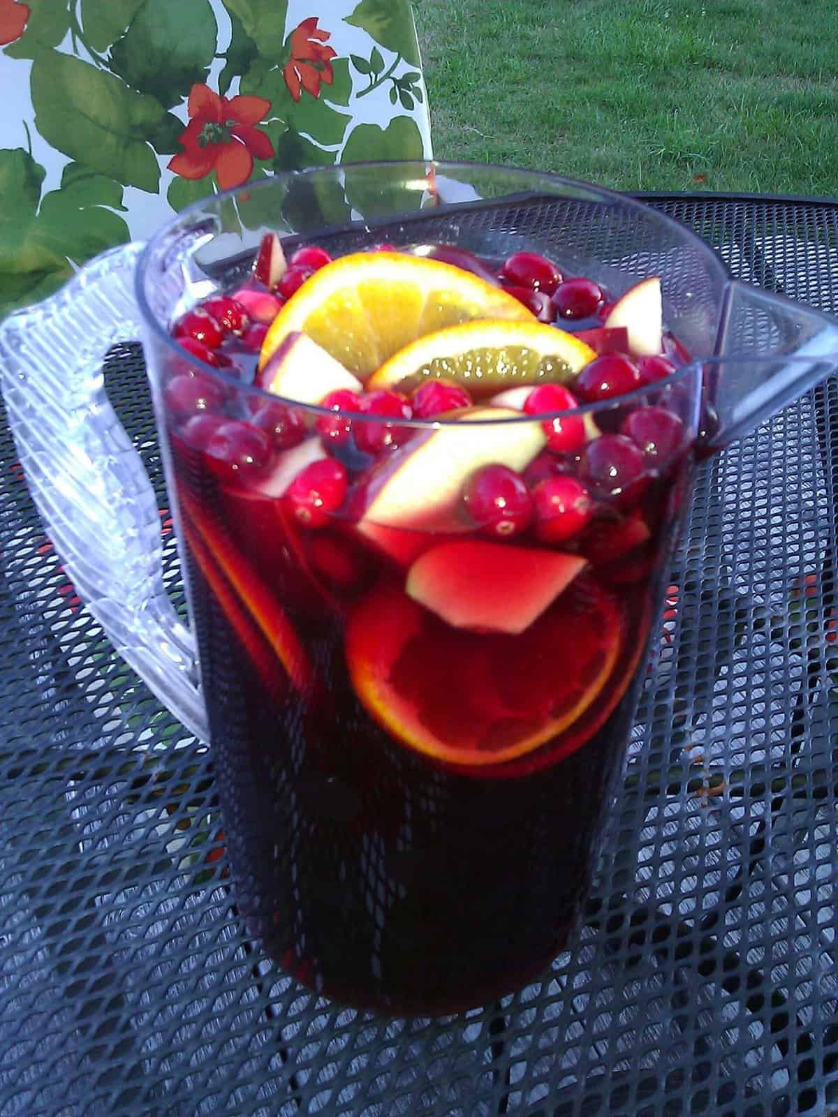  Red wine, cranberry juice, and a splash of orange liqueur create a deliciously complex flavor.