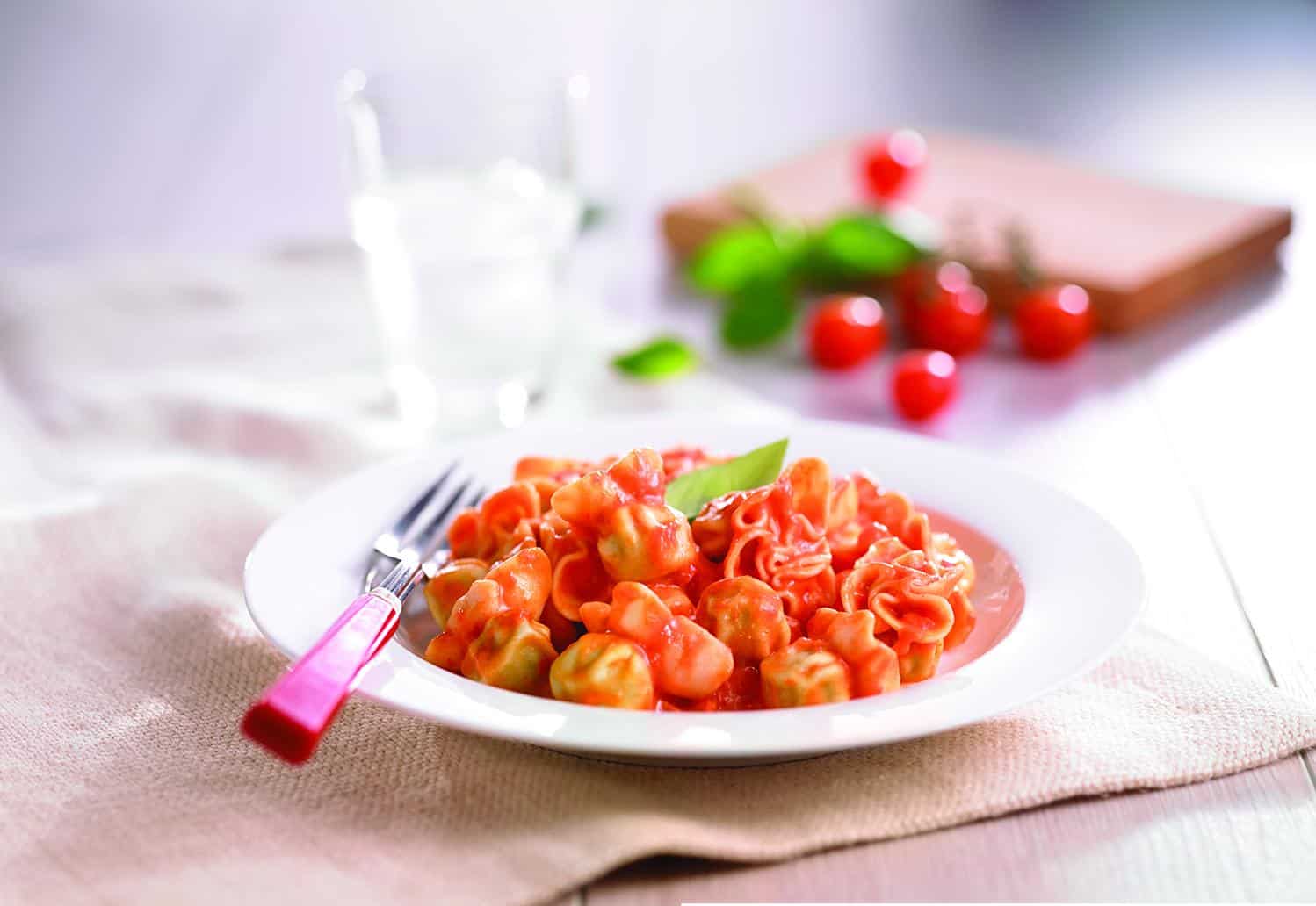 Saccottini Stuffed With Pesto and Served With Primavera Sauce