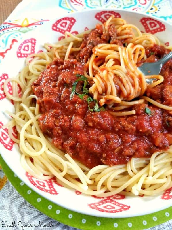  Serve over spaghetti or any other type of pasta for a hearty and satisfying meal.