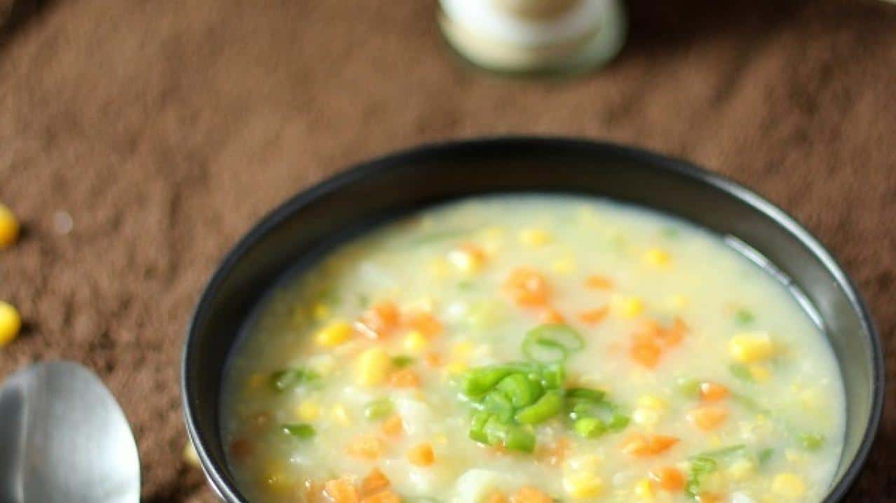 Sure thing! Here are 11 unique photo captions for the Tibetan Corn Soup recipe: