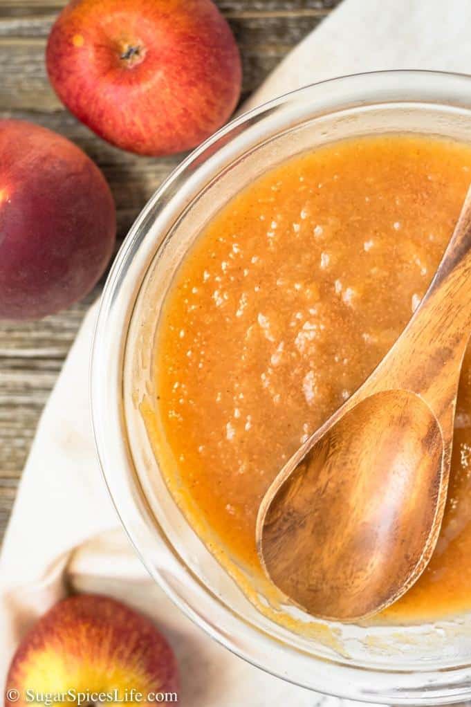  Sweet and tangy peaches make the perfect base for this flavorful applesauce.
