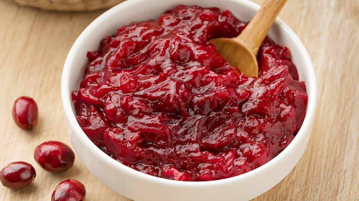  Tangy cranberries blended into a silky puree