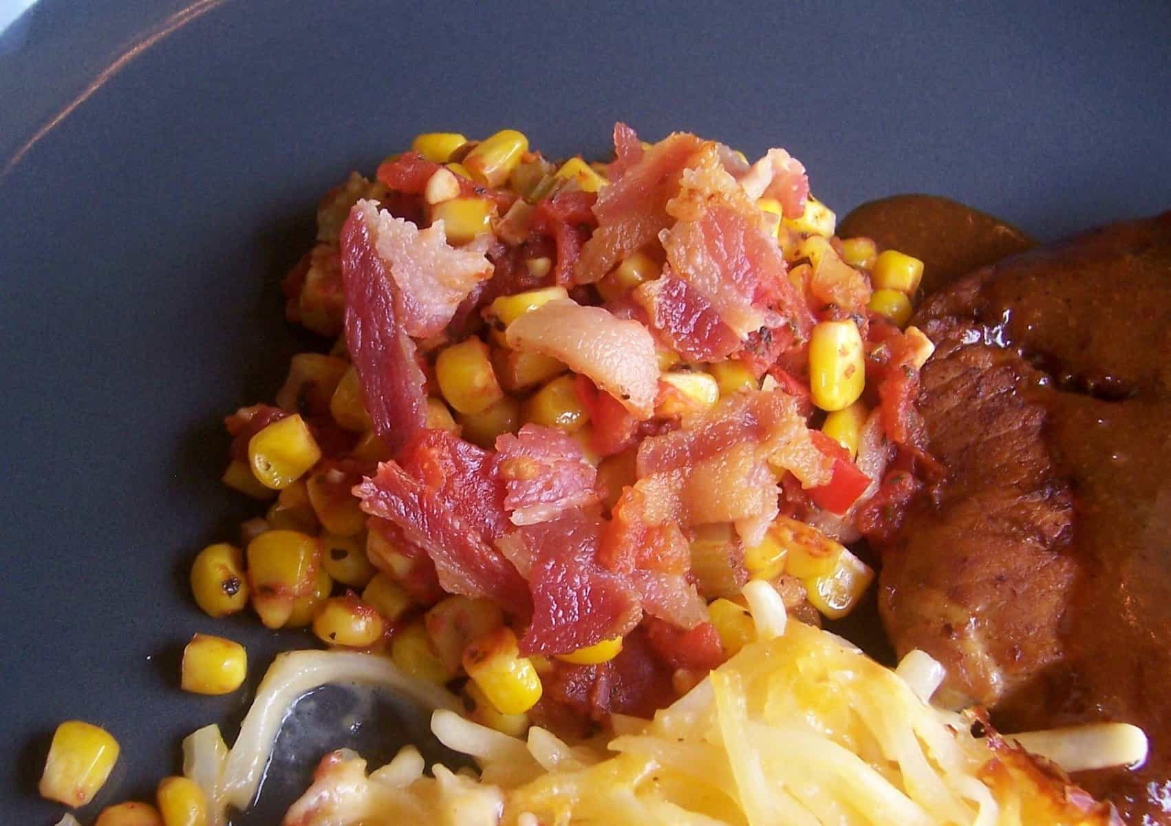  The combination of sweet corn, spicy andouille sausage, and savory seasonings creates a mouthwatering dish.