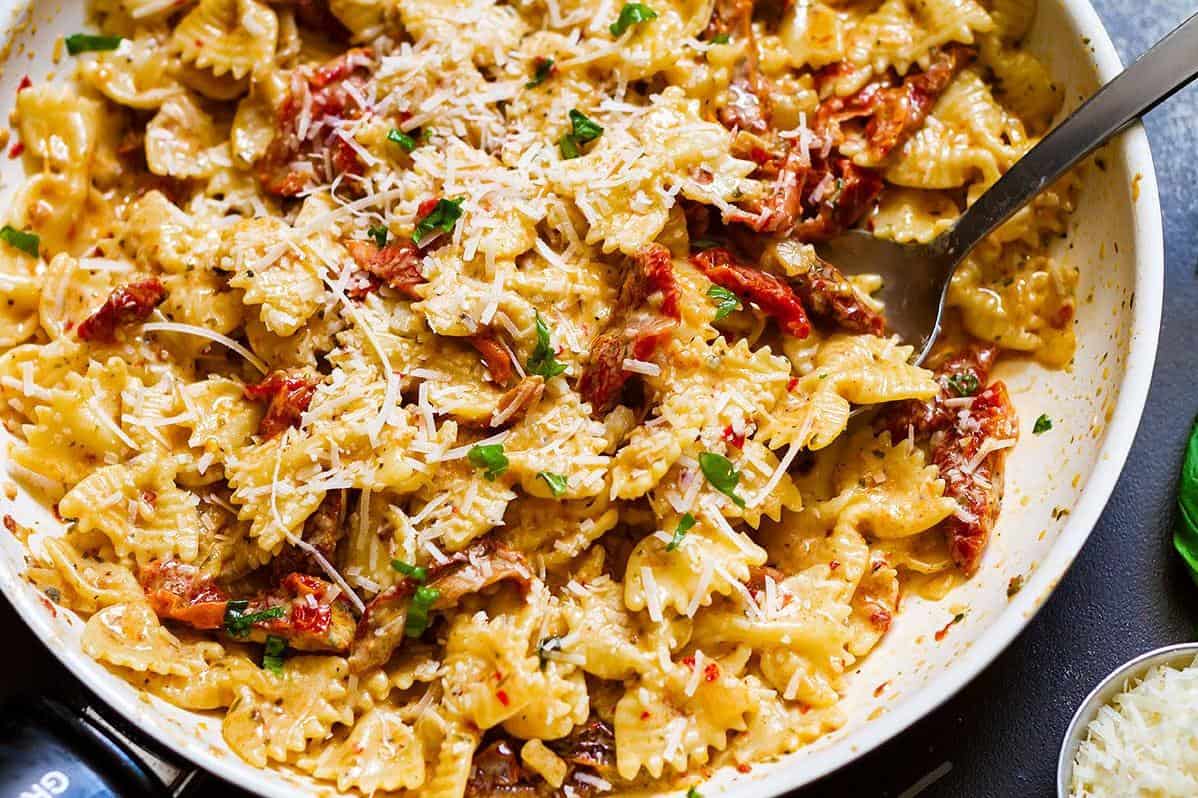  The nuttiness of the parmesan cheese complements the sweetness of the sun-dried tomatoes perfectly.