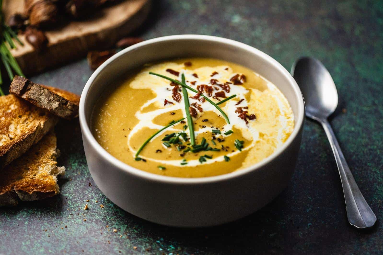  The subtle sweetness of chestnuts adds a unique twist to this classic soup.