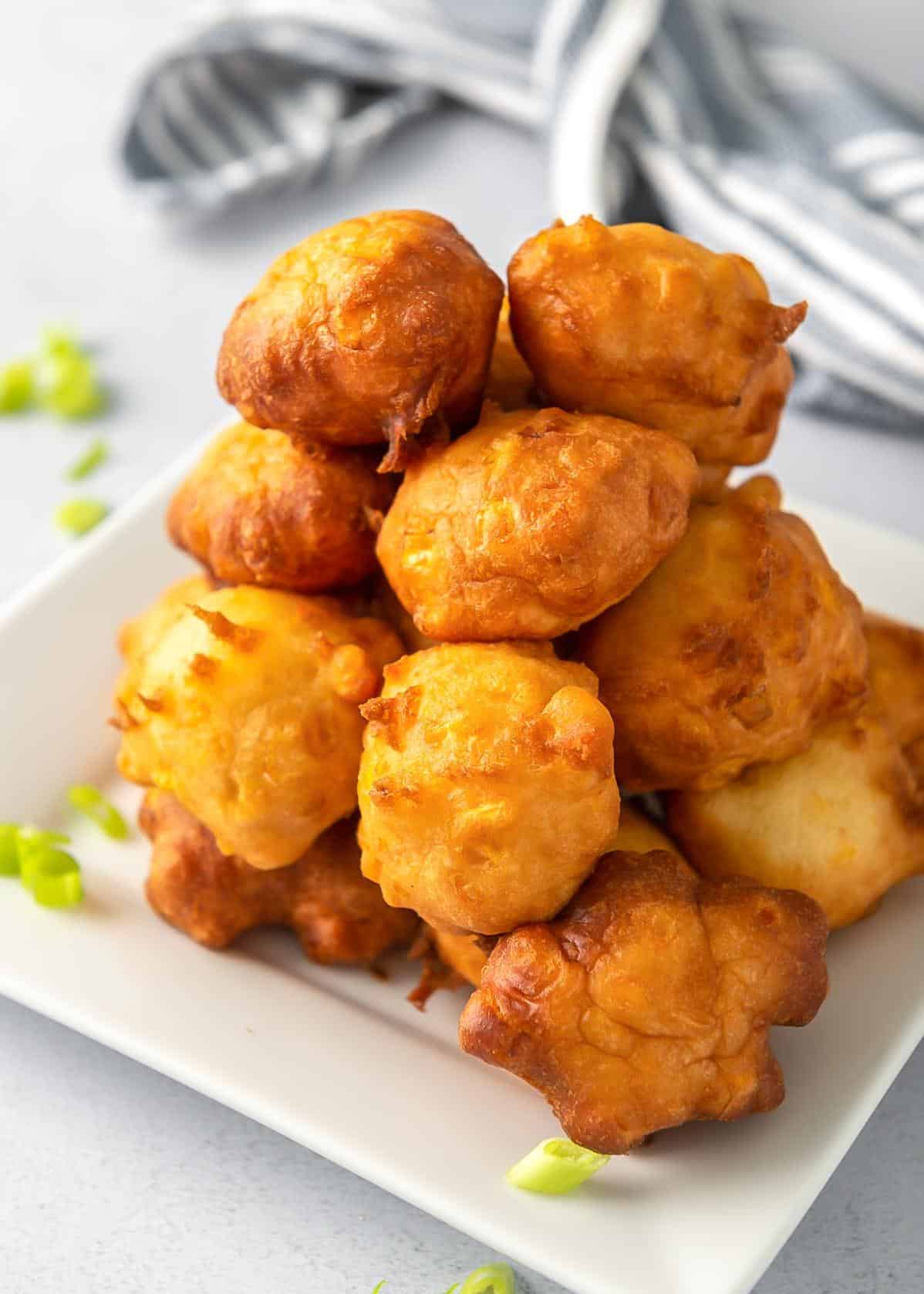  These corn ball fritters are the perfect combination of sweet and savory.